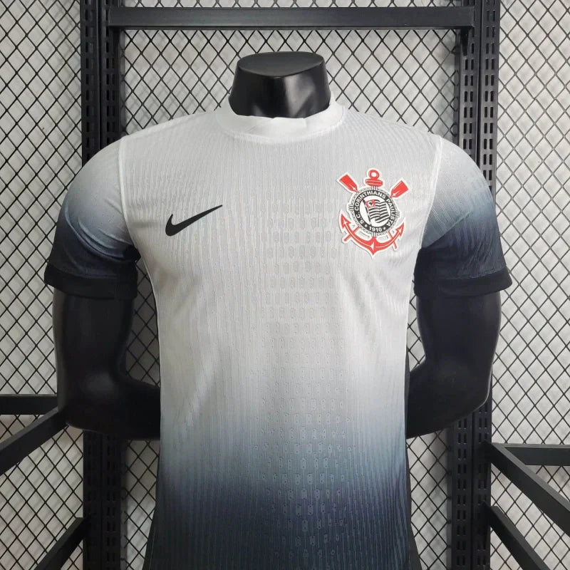 Camisa Corinthians Home 24/25 - Jogador Masculina - Branco e Preto