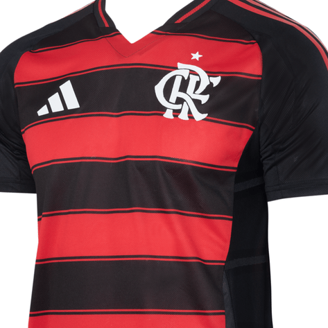 Camisa Flamengo I 25/26 - Versão Jogador Masculina - Preto e Vermelho