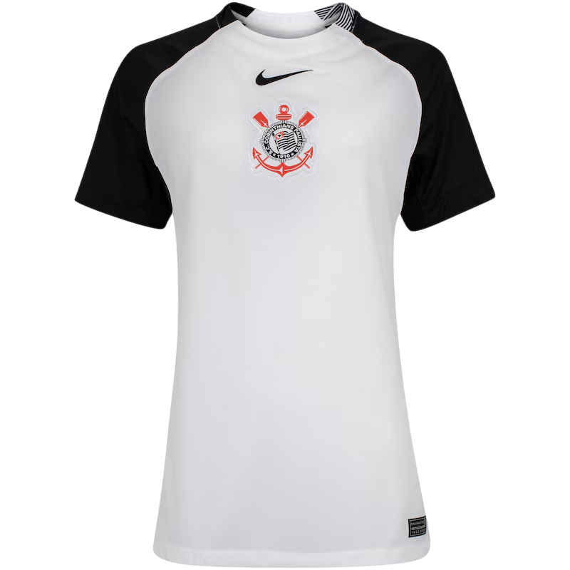 Camisa Corinthians Feminina I 25/26 - Torcedor - Branca e Preto