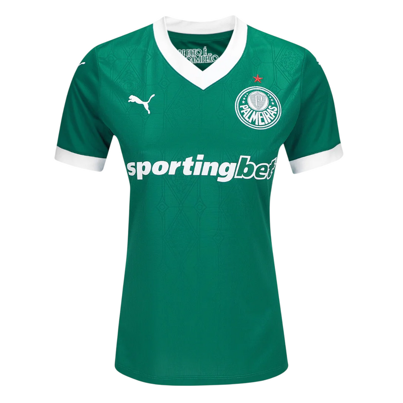 Camisa Palmeiras I 25/26 - Torcedor Feminina - Verde e Branco