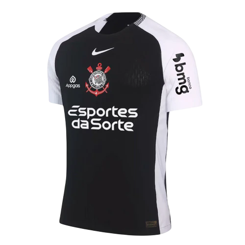 Camisa Corinthians II 25/26 - Jogador Masculina - Preta + Patrocínios